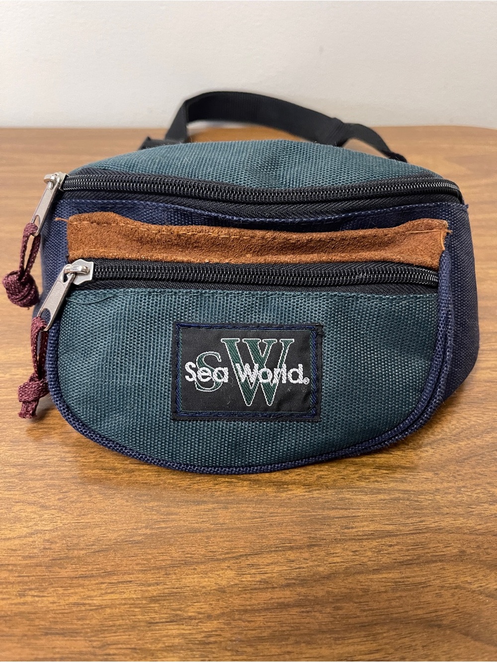 Vintage Sea World Multi Zipper Canvas Fanny Pack